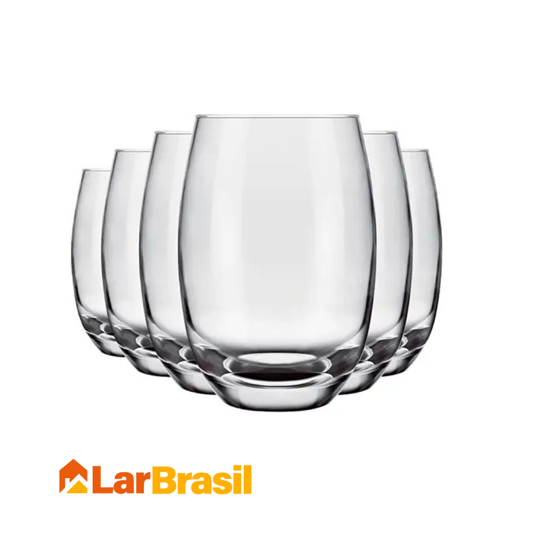 Jogo de Copos Perfeito com 12 Copos Aruba de Vidro + 2 Copos Stanley de Brinde