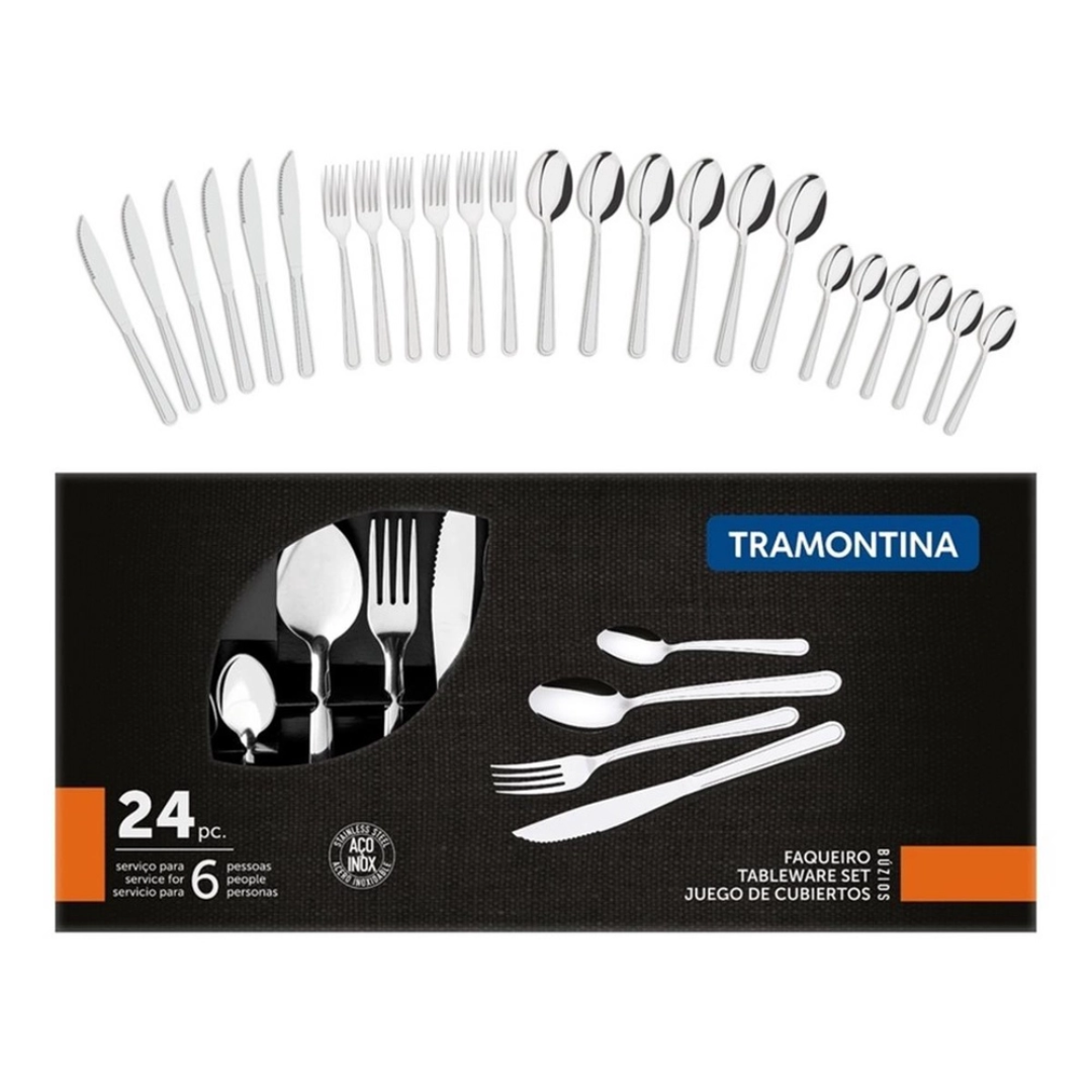 Faqueiro Búzios Tramontina 24 Peças - Portátil e Elegante (LEVE 2 E ECONOMIZE)