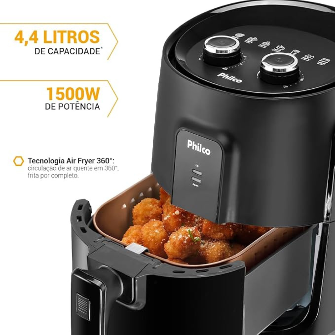 Super Kit Culinário Moderno - Air Fryer Philco + Utensílios de silicone + Forma de Silicone + Livro de Receitas