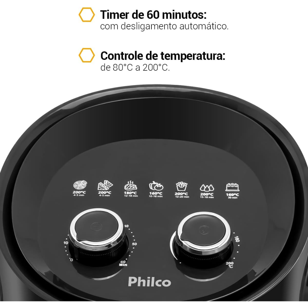 Super Kit Culinário Moderno - Air Fryer Philco + Utensílios de silicone + Forma de Silicone + Livro de Receitas