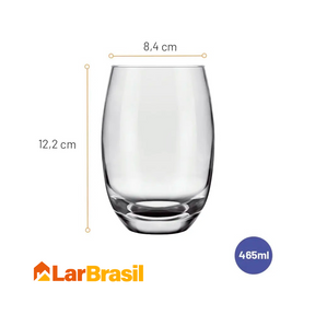 Jogo de Copos Perfeito com 12 Copos Aruba de Vidro + 2 Copos Stanley de Brinde