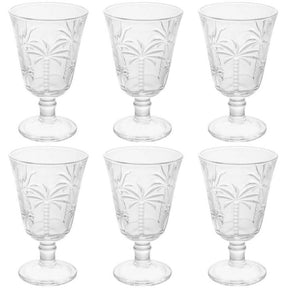 Conjunto Jogo 6 Taças de Vidro para Água Suco 240ml Desenhad
