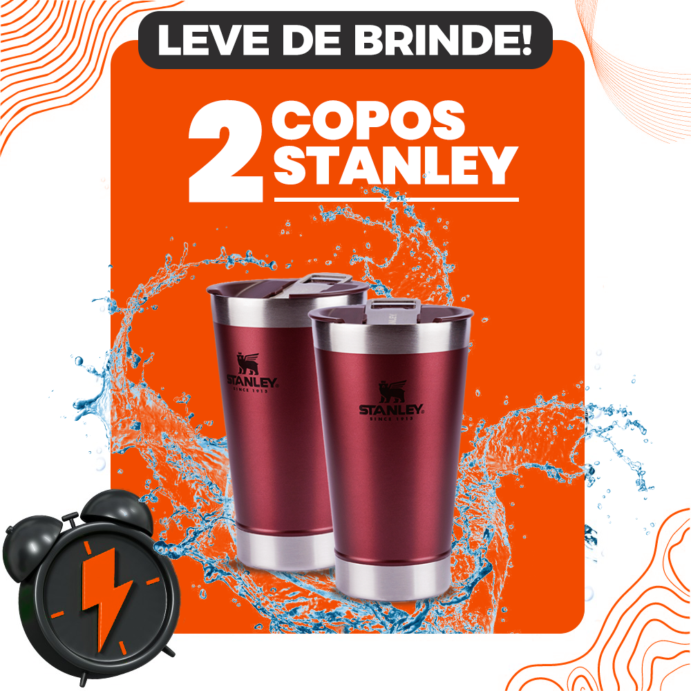 Jogo de Copos Perfeito com 12 Copos Aruba de Vidro + 2 Copos Stanley de Brinde