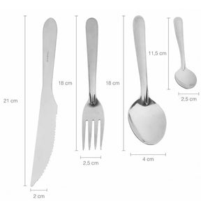 Faqueiro 24 Talheres Faca Garfo Colher Colherinha Aço Inox